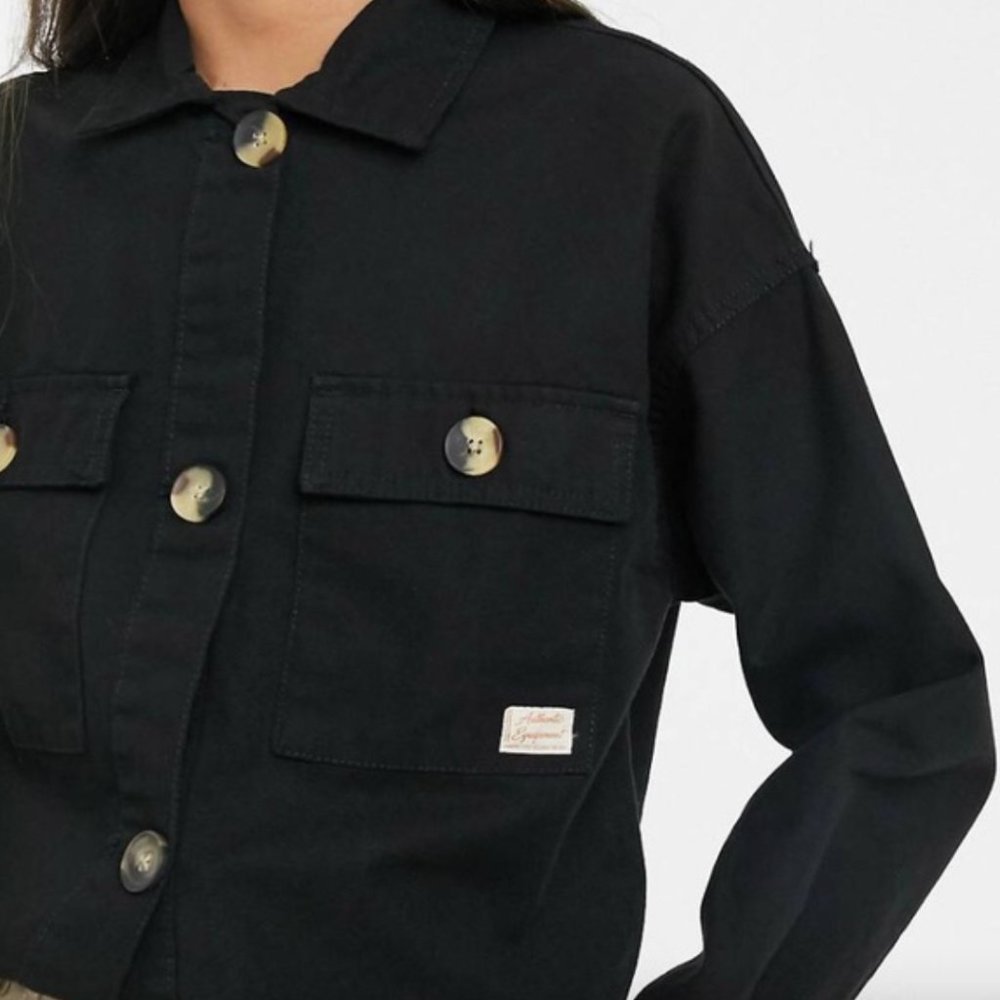 Bershka via ASOS Black Cargo Utility Jacket